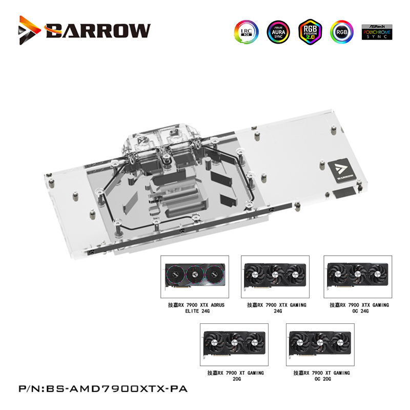 Rx 7900 Xt 20Gb - Barrow GPU-Wasserblock für Gigabyte RX 7900